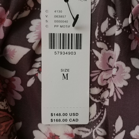 Anthropologie Boho Mini Dress, Earthy Sable Brown, Toffee, Sienna & Cream Floral - Picture 8 of 8